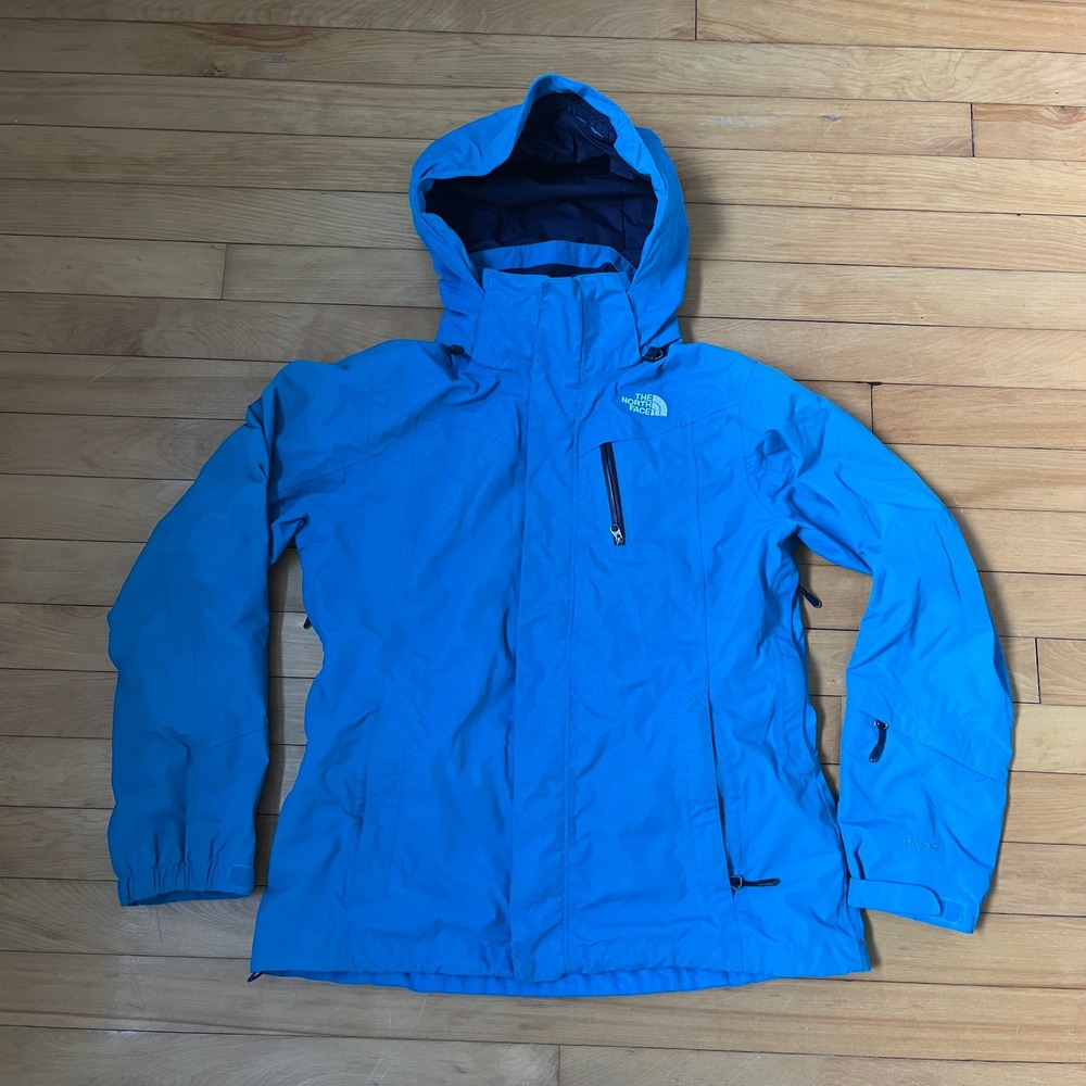 The North Face HyVent Hooded Ski Jacket Womens Medium Blue Waterproof